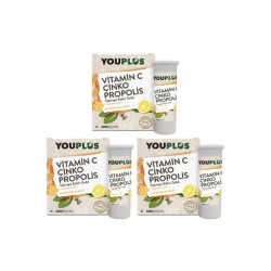Youplus Vitamin C Çinko Propolis 20 Efervesan Tablet x 3 Adet
