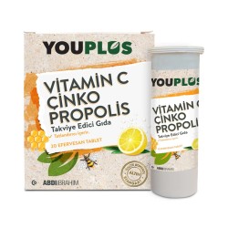 Youplus Vitamin C Çinko Propolis 20 Efervesan Tablet x 2 ADET
