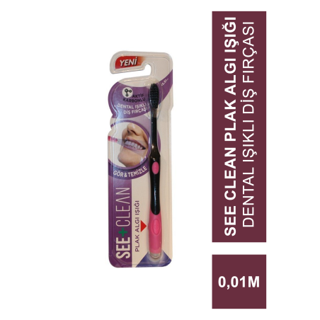 Dentiste See Clean Plak Algı Işığı Dental Işıklı Diş Fırçası - Pembe