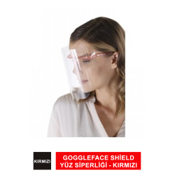 Dentac GoggleFace Shield Yüz Siperliği - Kırmızı