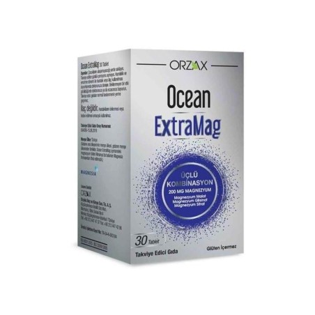 Ocean ExtraMag Üçlü Kombinasyon Takviye Edici Gıda 30 Tablet