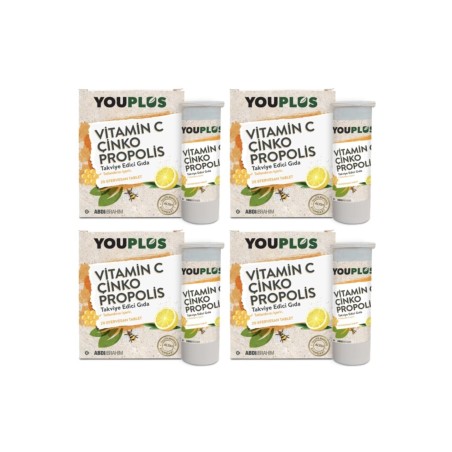 Youplus Vitamin C Çinko Propolis 20 Efervesan Tablet X 4 ADET