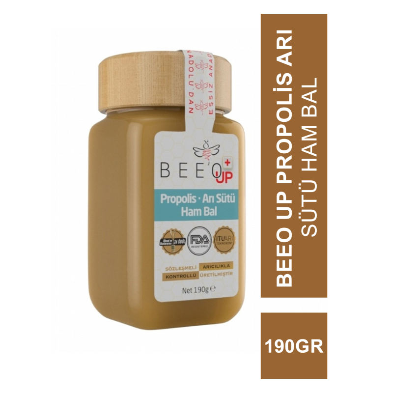 Beeo Up Propolis Arı Sütü Ham Bal ( Yetişkin ) 190 gr (S.K.T 10-2023)