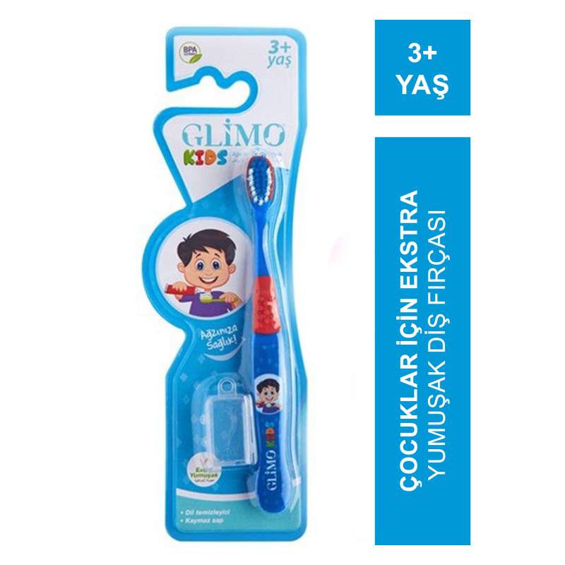 Glimo Kids Ekstra Yumuşak Diş Fırçası 3+ Yaş ( Mavi )