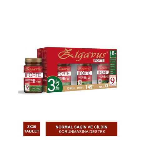 Zigavus Ultra Forte Biotin B7 2500mcg 30 Tablet | 3 Al 2 Öde