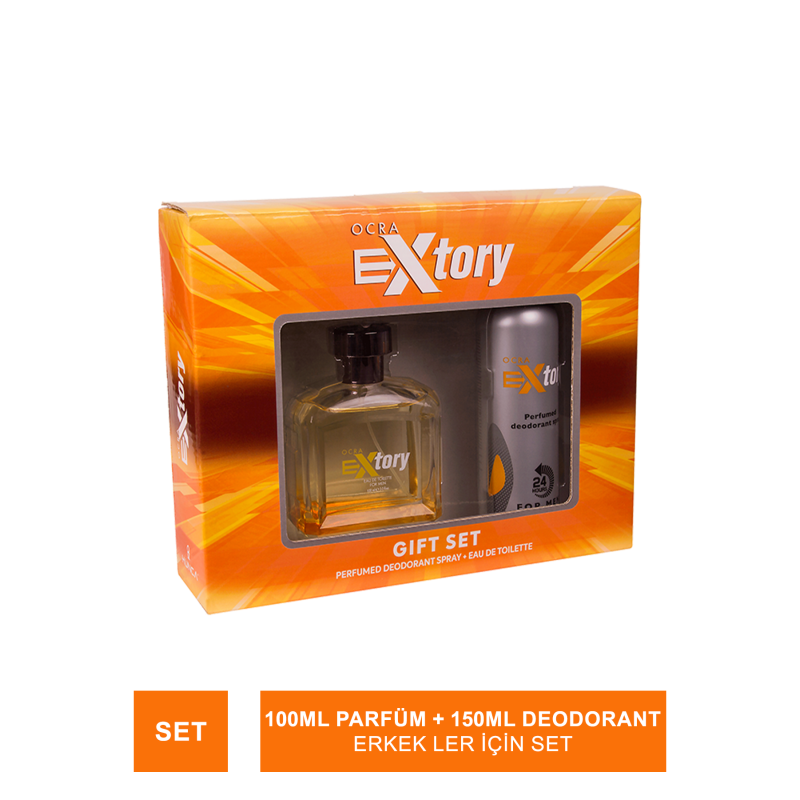 Extory Ocra Kofre ( Men ) 100 ml Edt + 150 ml Deo Extory Ocra Kofre ( Men ) 100 ml Edt + 150 ml Deo