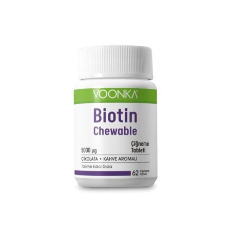 Voonka Biotin Chewable Takviye Edici Gıda 5000 mg 62 Tablet