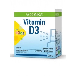 Voonka Vitamin D3 for Kids 400 IU Sprey&Damla 20 ml