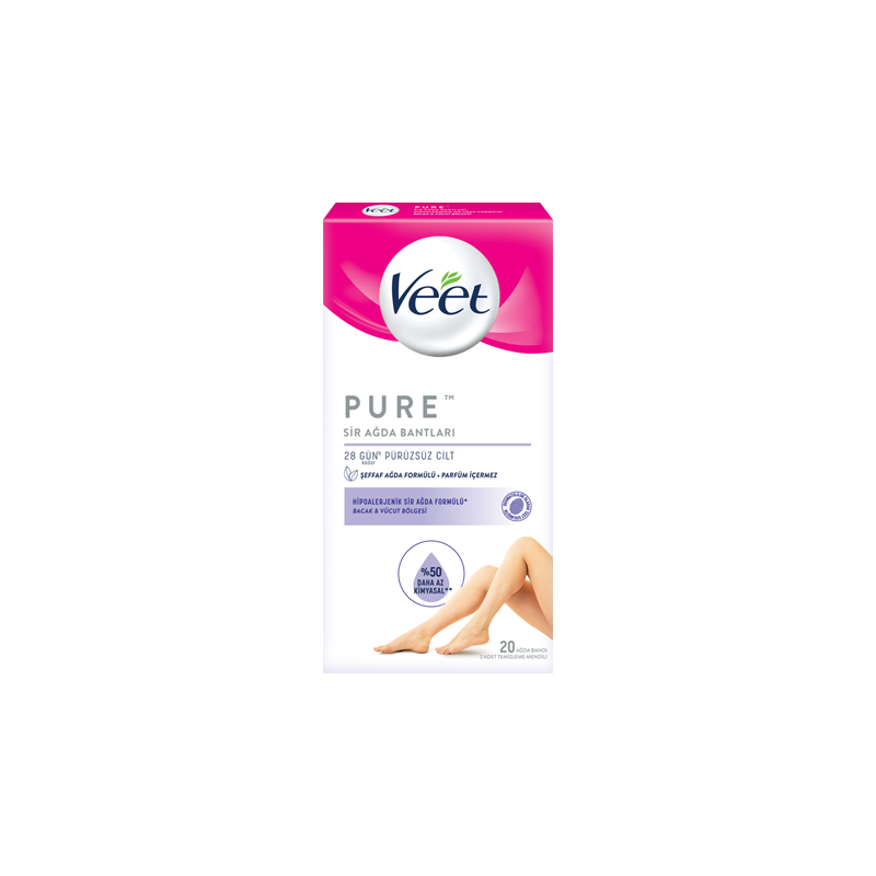Veet Pure Hipoalerjenik Bacak & Vücut Bölgesi Sir Ağda Bantları 20 Adet Veet Pure Hipoalerjenik Bacak & Vücut Bölgesi Sir Ağda Bantları 20 Adet