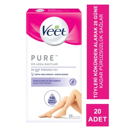 Veet Pure Hipoalerjenik Bacak & Vücut Bölgesi Sir Ağda Bantları 20 Adet