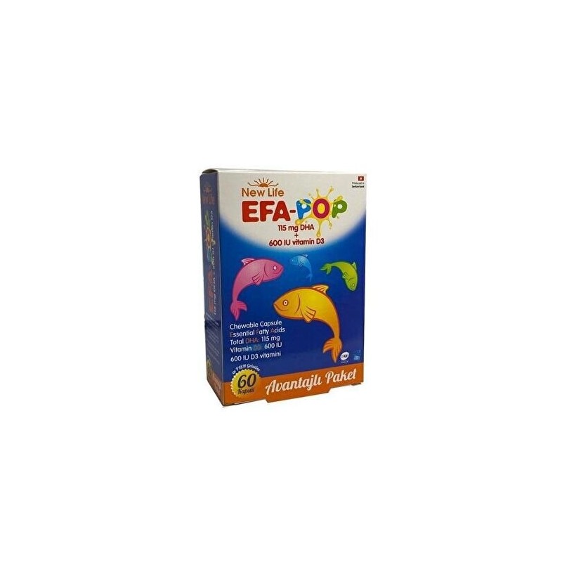 New Life EFA Pop 60 Kapsül Çiğnenebilir Balık Yağı