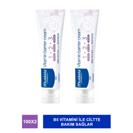 Mustela Vitamin Barrier 1-2-3 100 ml Pişik Kremi x 2 Adet