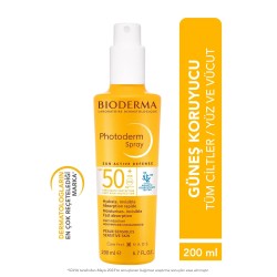 Bioderma Photoderm SPF 50+ Tüm Ciltler için Sprey Form Yüksek Korumalı Güneş Kremi 200 ml