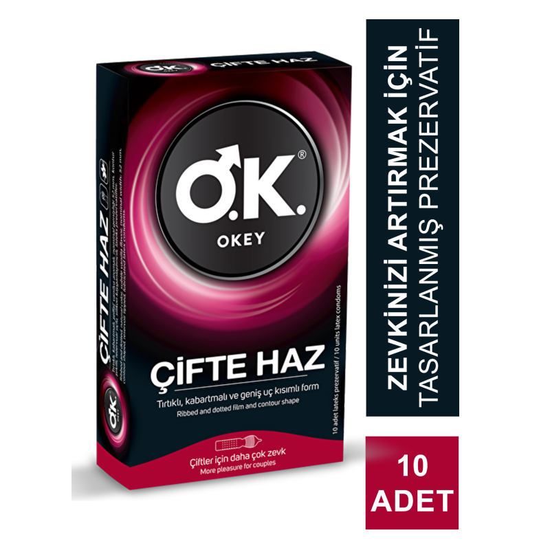 Okey Çifte Haz Prezervatif 10'lu Okey Çifte Haz Prezervatif 10'lu