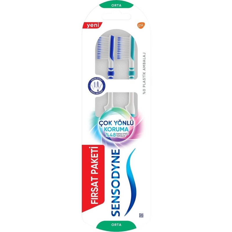 Sensodyne Çok Yönlü Koruma Diş Fırçası 1+1 Orta