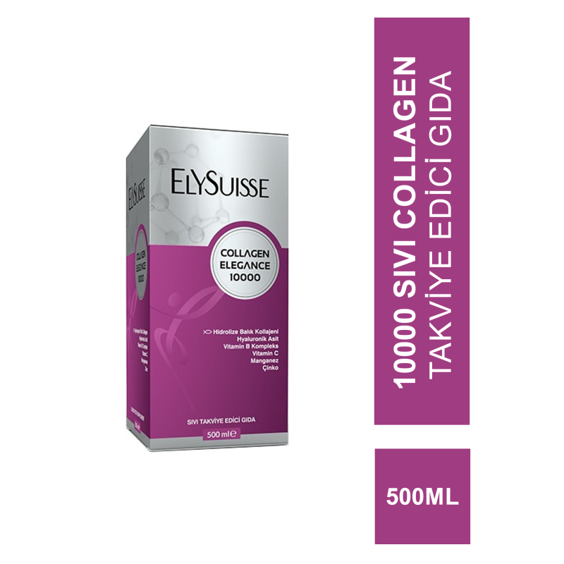 Elysuisse Collagen Elegance 10000 Sıvı Takviye Edici Gıda 500 ml (S.K.T 08-2023)