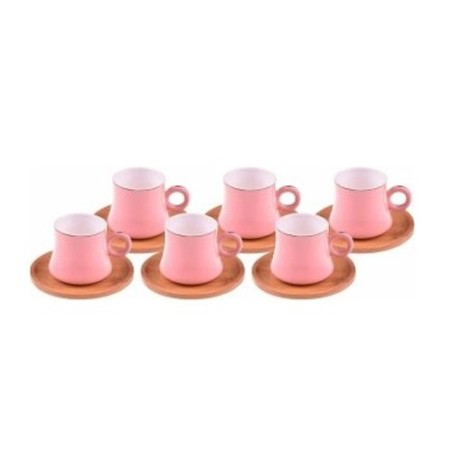 Bambum Harem - 6 Kişilik Kahve Fincan Takımı Pembe