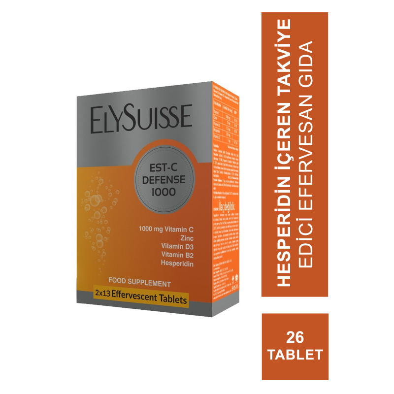 Elysuisse Est-C Defence 1000 mg 26 Efervesan Tablet (S.K.T 12-2022)