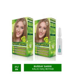 Naturtint 2'li Set 8 N Buğday Sarısı kalıcı Saç Boyası Alana martiderm Flash Ampül