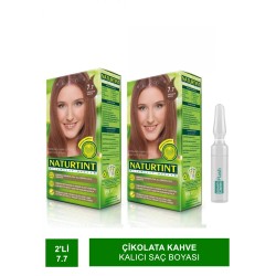 NATURTINT 2'li Set 7.7 Çikolata Kahve kalıcı Saç Boyası Alana martiderm Flash Ampül Hediye