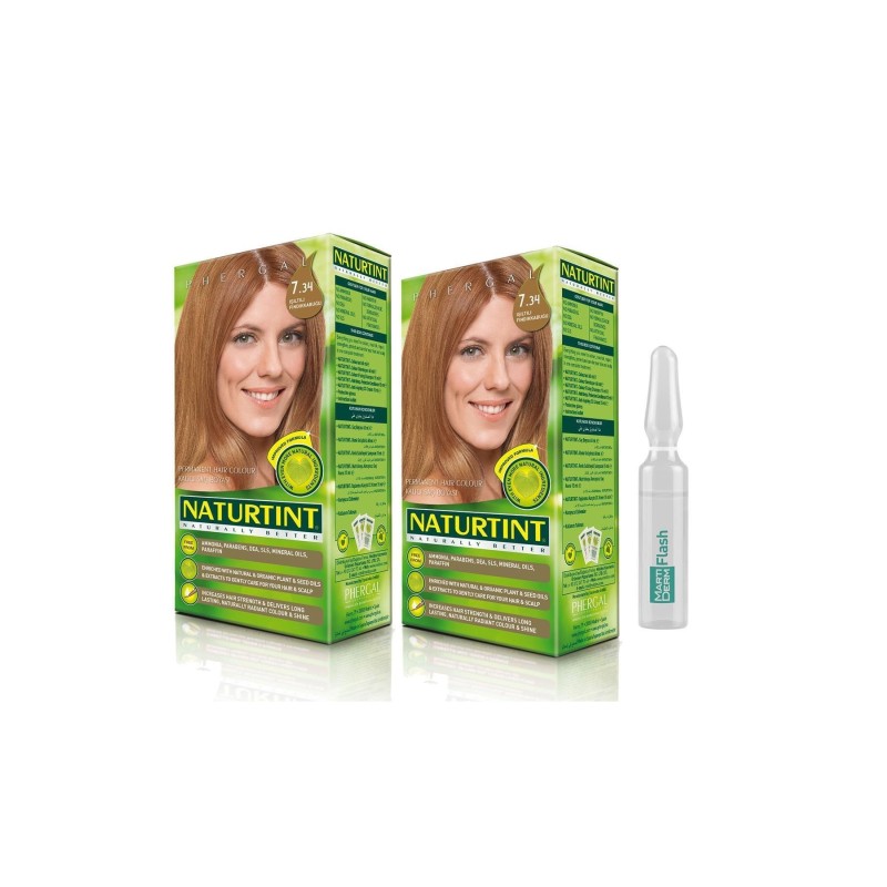NATURTINT 2li Set 7.34 Işıltılı Fındık Kabuğu kalıcı Saç Boyas
