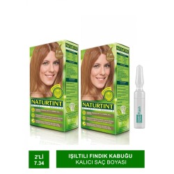NATURTINT 2li Set 7.34 Işıltılı Fındık Kabuğu kalıcı Saç Boyas