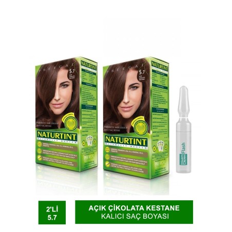 NATURTINT 2'li Set 5.7 Açık Çikolata Kestane Kalıcı Saç Boyası
