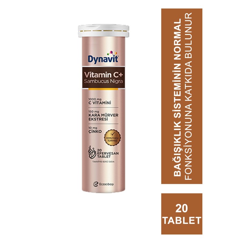Dynavit Vitamin C+ Sambucus Nigra 20 Efervesan Tablet Dynavit Vitamin C+ Sambucus Nigra 20 Efervesan Tablet