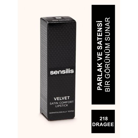Sensilis Velvet Satin Comfort Lipstick Ruj 218 ( Dragee ) 3,5 ml