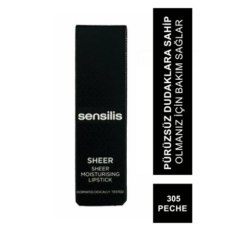 Sensilis Sheer Moisturizing Lipstick Ruj 305 ( Peche ) 3,5 ml