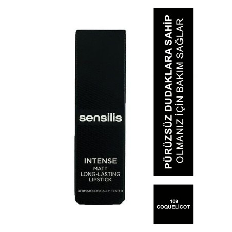 Sensilis Intense Matt Long-Lasting Lipstick Ruj 109 ( Coquelicot ) 3,5 ml