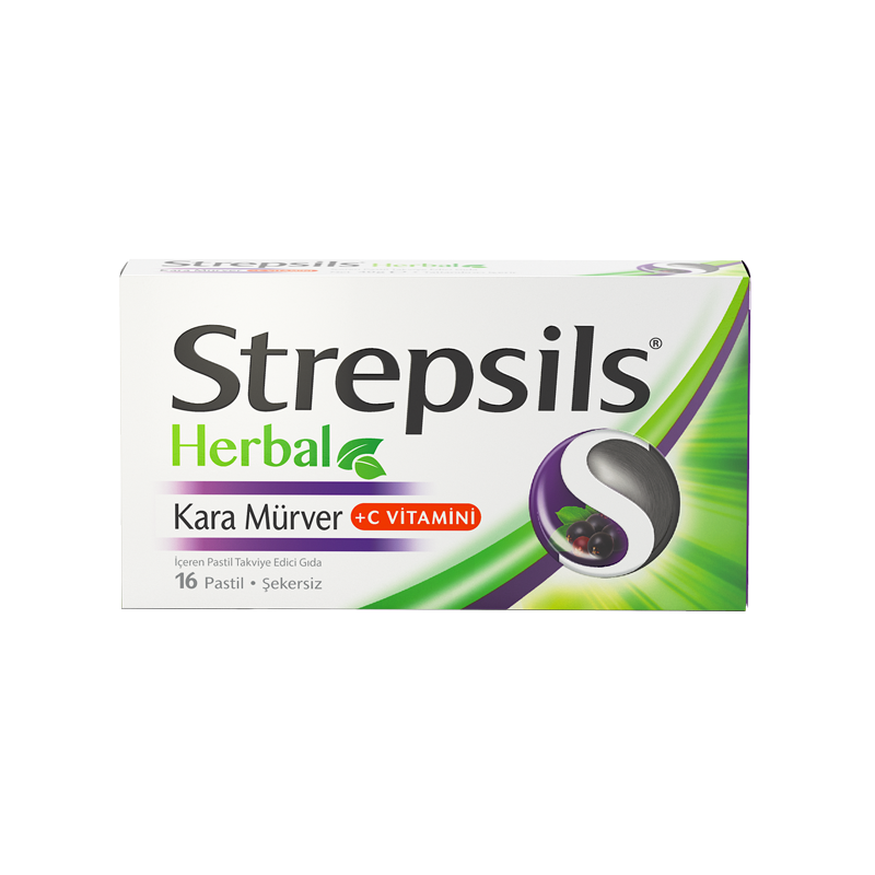 Strepsils Herbal Kara Mürver+C Vitamini 16 Pastil
