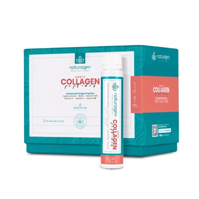 Naturagen Beauty Assist Collagen Peptides ( Şeftali Aromalı ) 15 x 40 ml Shot