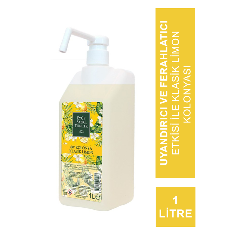 Eyüp Sabri Tuncer 80° Klasik Limon Kolonyası 1 lt - Sprey Başlıklı