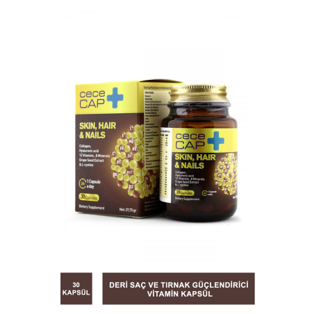 CeceCap Skin , Hair & Nails ( Cilt , Saç & Tırnak ) Takviye Edici Gıda 30 Kapsül