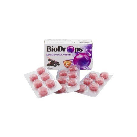 BioDrops Kara Mürver & C Vitamini 18 Pastil