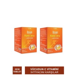 Ocean Vitamin C 1000 mg 30 Tablet x 2 Adet (S.K.T 09-2023)