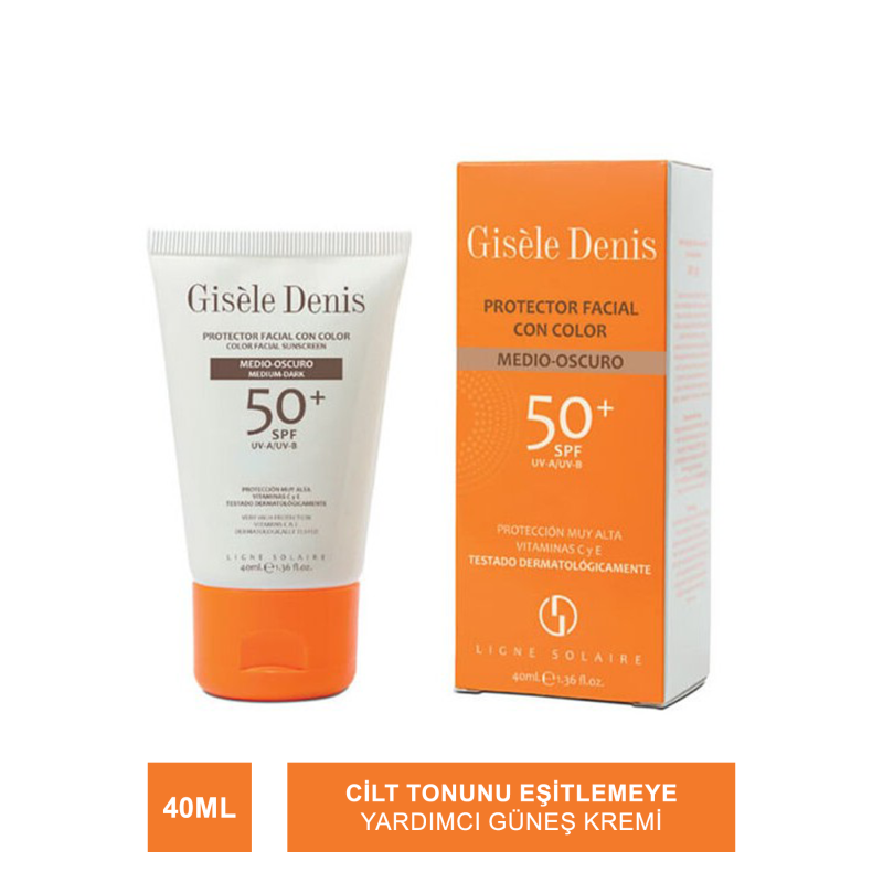 Gisele Denis Color Facial Suncreen Spf50+ Medium-Dark ( Yüz İçin Güneş Koruma Kremi ) 40 ml Gisele Denis Color Facial Suncreen Spf50+ Medium-Dark ( Yüz İçin Güneş Koruma Kremi ) 40 ml