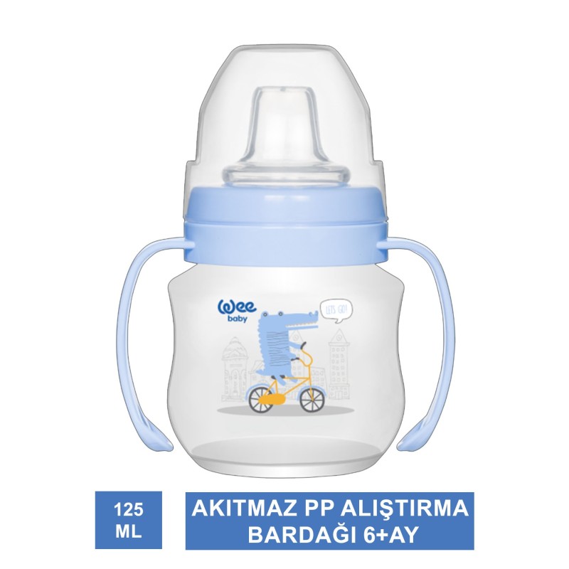 Wee Akıtmaz PP Alıştırma Bardağı 6+Ay 125 ml Wee Akıtmaz PP Alıştırma Bardağı 6+Ay 125 ml