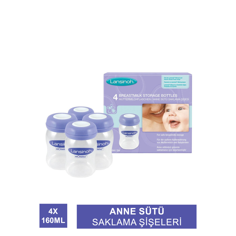 Lansinoh Anne Sütü Saklama Şişeleri 4 x 160ml