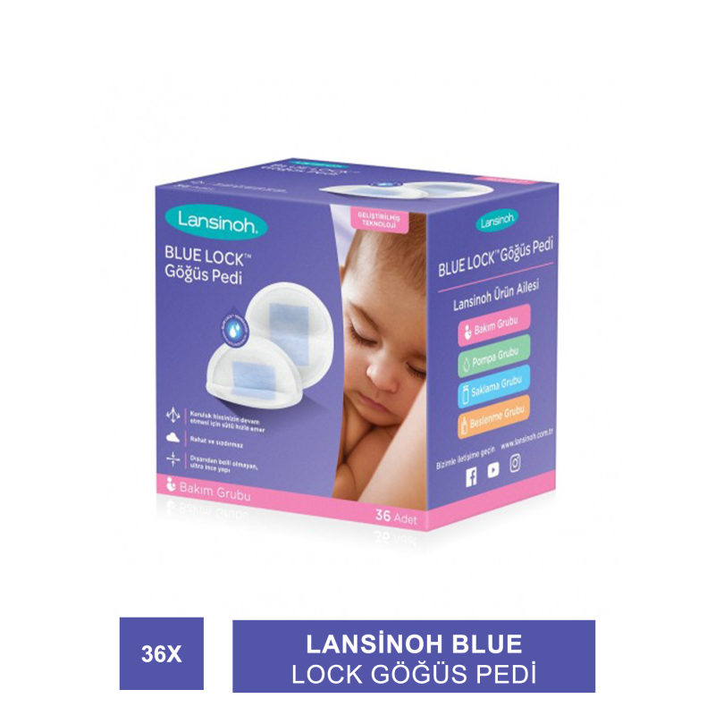 Lansinoh Blue Lock Göğüs Pedi 36 Adet Lansinoh Blue Lock Göğüs Pedi 36 Adet