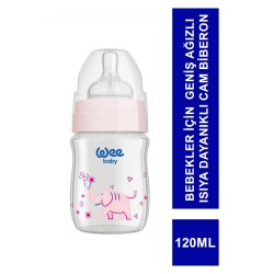 Wee Klasik Geniş Ağızlı Isıya Dayanıklı Cam Biberon 0-6 Ay 120 ml ( 139 )