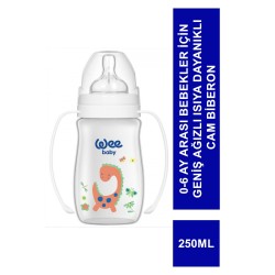 Wee Klasik Geniş Ağızlı Isıya Dayanıklı Cam Biberon 0-6 Ay 280 ml ( 141 )