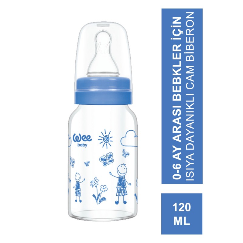 Wee Isıya Dayanıklı Cam Biberon 0-6 Ay 120 ml ( 770 )