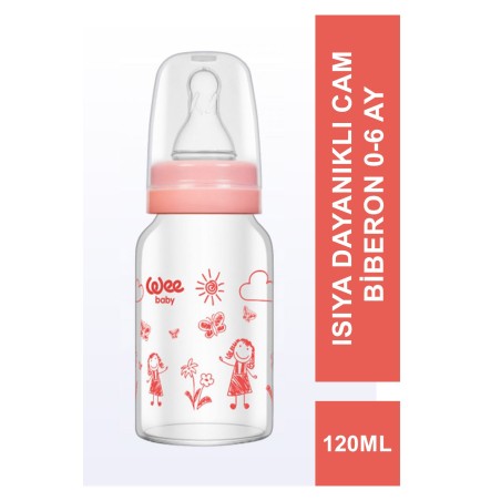 Wee Baby  Isıya Dayanıklı Cam Biberon 0-6 Ay 120 ml ( 770 )