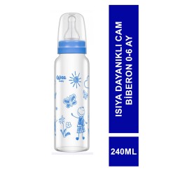 Wee Isıya Dayanıklı Cam Biberon 0-6 Ay 240 ml ( 772 )
