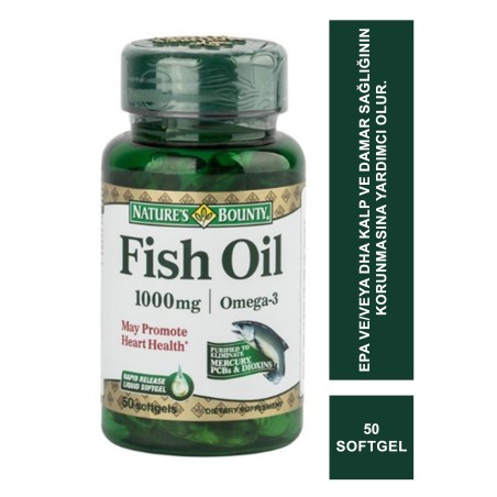 Nature's Bounty Fish Oil Omega-3 1000 Mg 50 Softgel