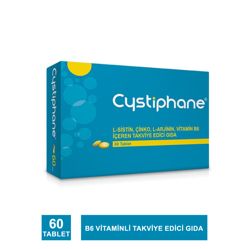 Biorga Cystiphane L-Sistin, Çinko, L-Arjinin, Vitamin B6 içeren Takviye Edici Gıda 60 Tablet