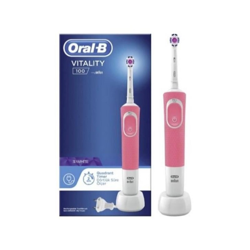 Oral-B D100 3D White Pembe Vitality Şarjlı Diş Fırçası