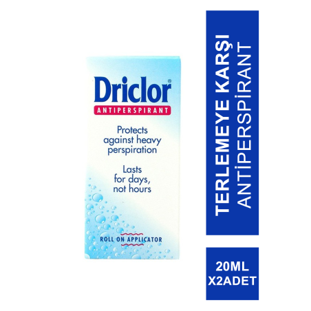 Driclor Roll On Applicator 20ml / Terlemeye karşı Antiperspirant x 2 ADET